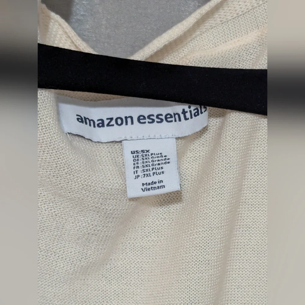 Women's Peach Long Open Front Knit Cardigan Size: 5X - Picture 6 of 8